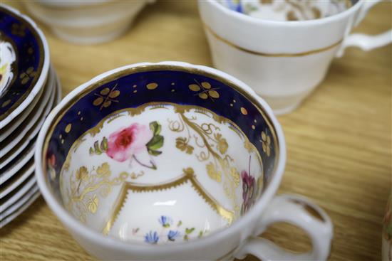 A group of assorted teawares including Victorian porcelain and Crown Derby